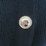 Chanel 21C Open-Knit Button Front Mini Dress Black Cotton Blend Size 42