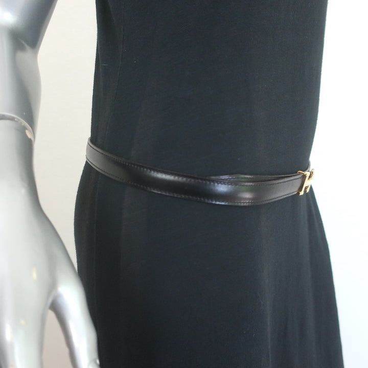Hermes Reversible H 20mm Belt Brown &amp; Black Leather Size 90
