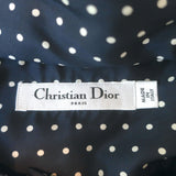Christian Dior Polka Dot Shirt Navy Silk Size 40 Long Sleeve Blouse
