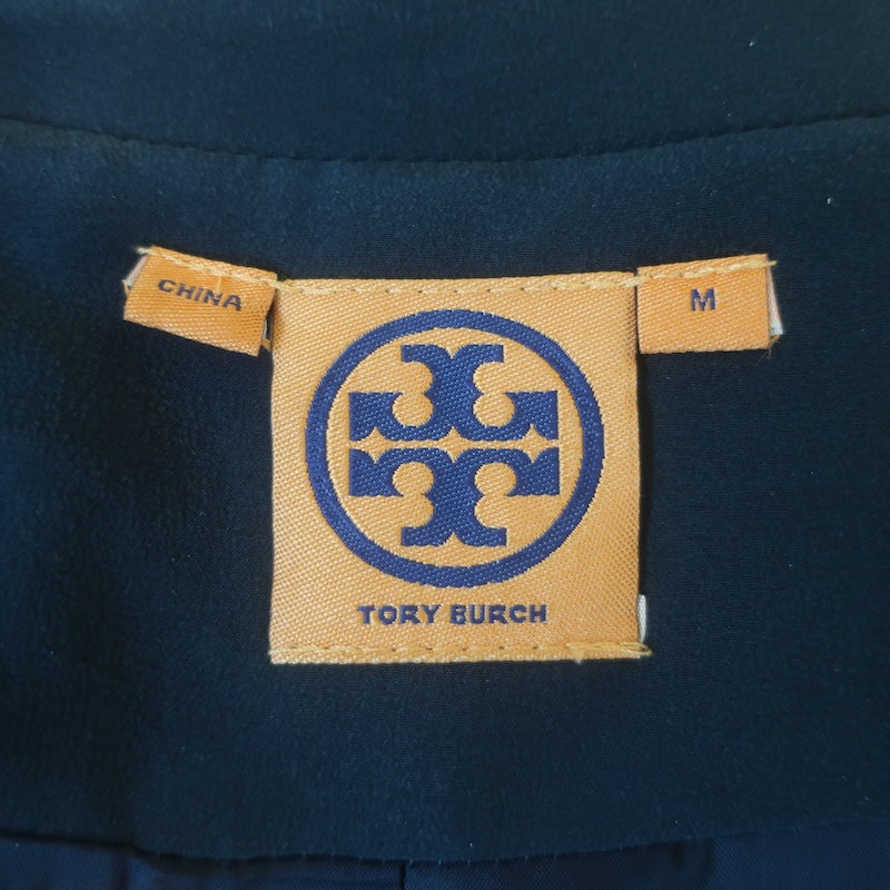 Tory Burch Sequin Blazer Navy Size Medium Single-Button Jacket