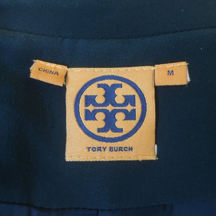 Tory Burch Sequin Blazer Navy Size Medium Single-Button Jacket