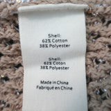 L'Agence Blanca Sequin Cardigan Beige/Gold Crochet Knit Size Small