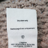 L'Agence Blanca Sequin Cardigan Beige/Gold Crochet Knit Size Small