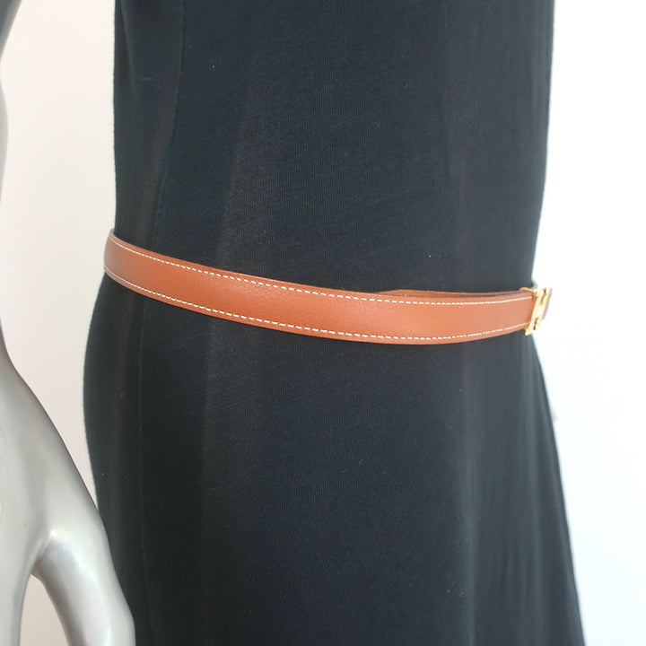 Hermes Reversible H 20mm Belt Brown &amp; Black Leather Size 90