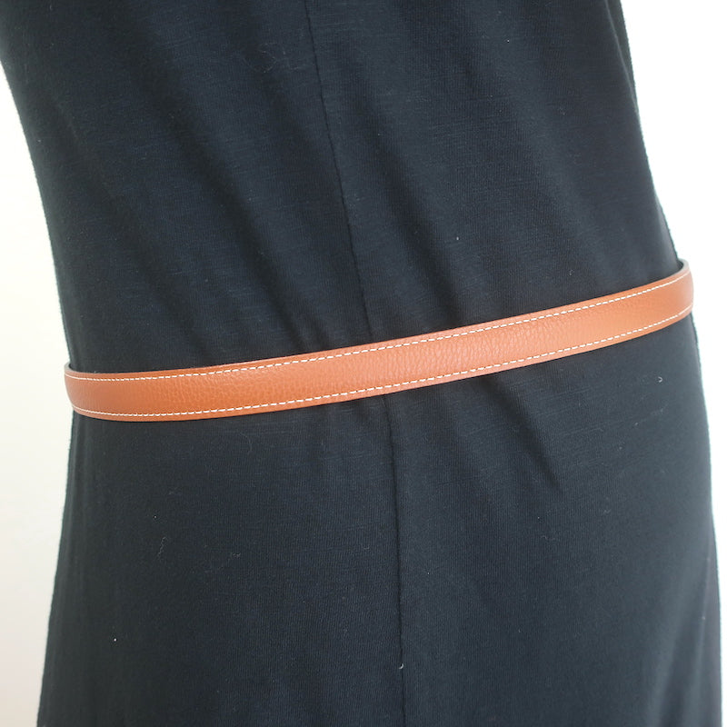 Hermes Reversible H 20mm Belt Brown &amp; Black Leather Size 90