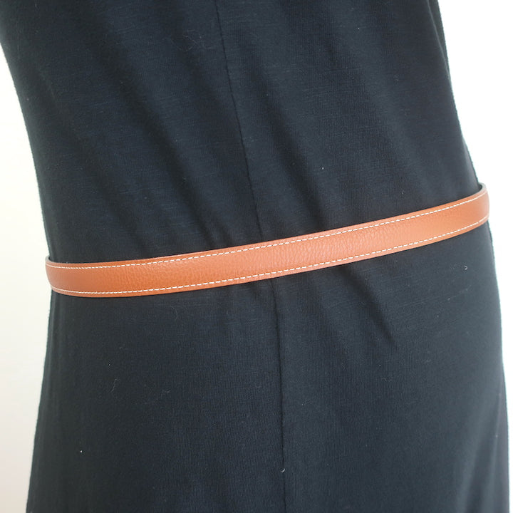 Hermes Reversible H 20mm Belt Brown &amp; Black Leather Size 90
