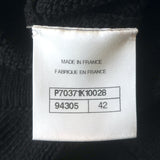 Chanel 21C Open-Knit Button Front Mini Dress Black Cotton Blend Size 42