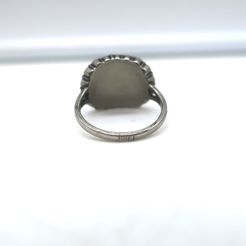 Christian Dior Bohemienne Turquoise &amp; Resin Bee Ring Silver Size 6 -Medium