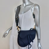 Christian Dior Saddle Bag Navy Ultramatte Calfskin Leather