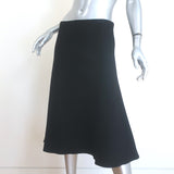 The Row Flared Midi Skirt Black Stretch Wool Size 6