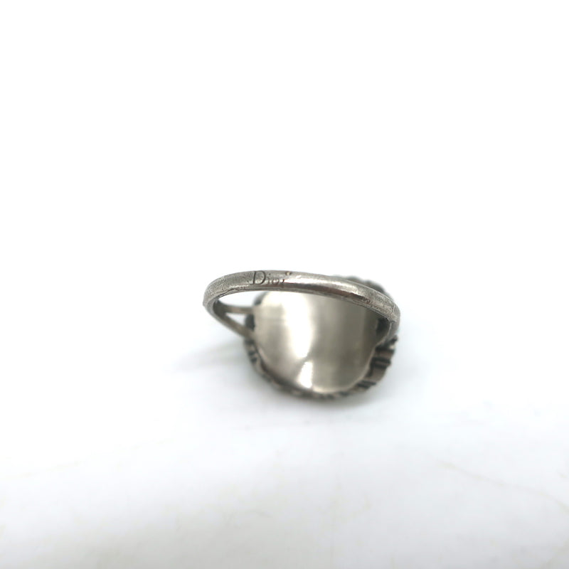 Christian Dior Bohemienne Turquoise &amp; Resin Bee Ring Silver Size 6 -Medium