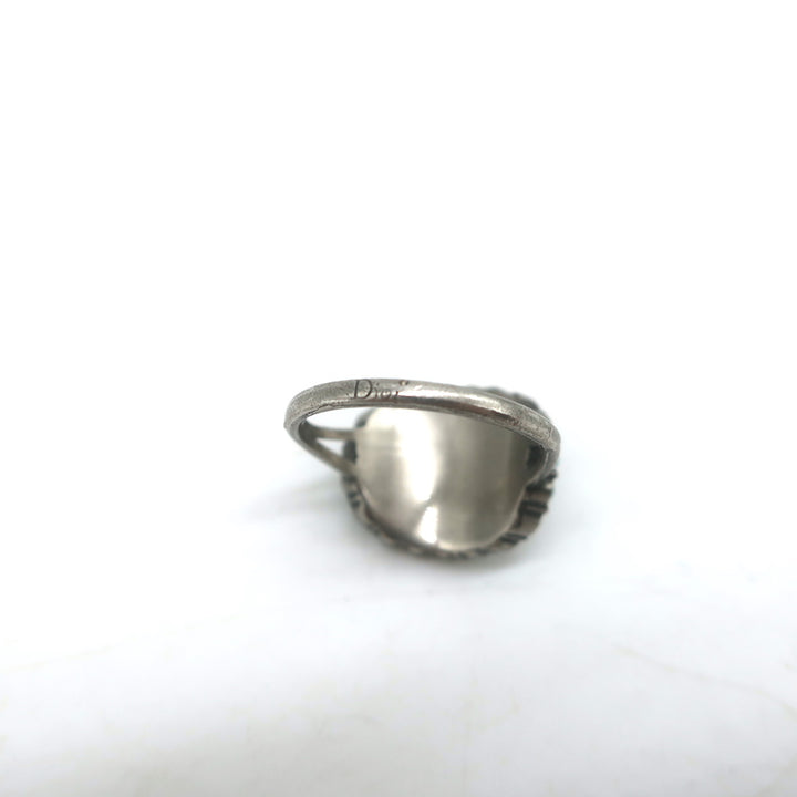 Christian Dior Bohemienne Turquoise &amp; Resin Bee Ring Silver Size 6 -Medium