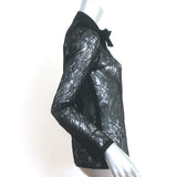 Givenchy Lace Tie-Neck Blouse Black Size 38 Long Sleeve Top