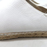 Chanel CC Cap Toe Espadrilles White & Black Grained Leather Size 41
