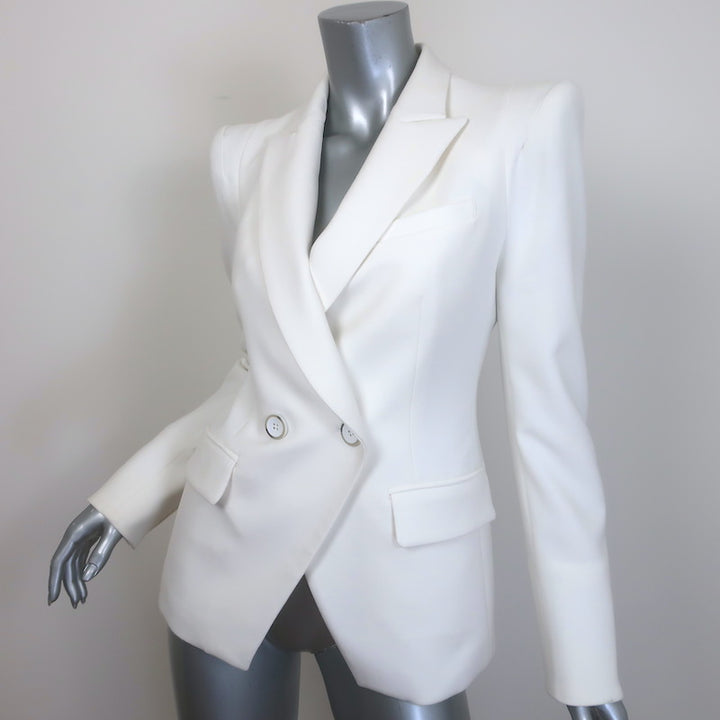 Veronica Beard Thaddeus Dickey Jacket Cream Size 2 Double Breasted Blazer