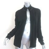 Chanel Metallic-Striped Velour Track Jacket Black Size 42