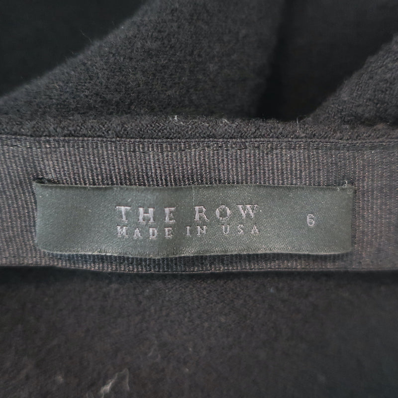 The Row Flared Midi Skirt Black Stretch Wool Size 6
