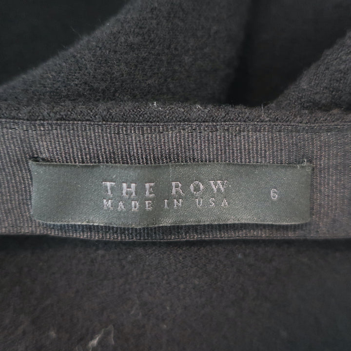 The Row Flared Midi Skirt Black Stretch Wool Size 6