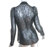 Givenchy Lace Tie-Neck Blouse Black Size 38 Long Sleeve Top