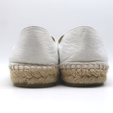 Chanel CC Cap Toe Espadrilles White & Black Grained Leather Size 41