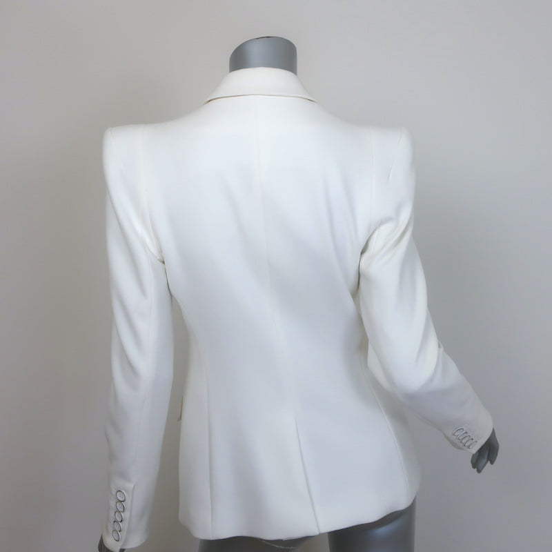 Veronica Beard Thaddeus Dickey Jacket Cream Size 2 Double Breasted Blazer