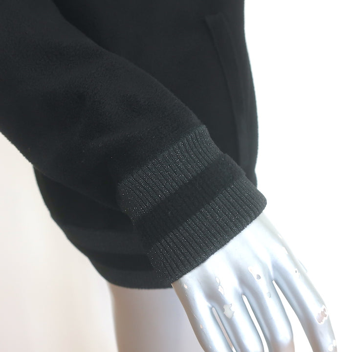 Chanel Metallic-Striped Velour Track Jacket Black Size 42
