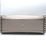 Fendi Peekaboo Medium Whipstitch Satchel Light Gray Leather Shoulder Bag