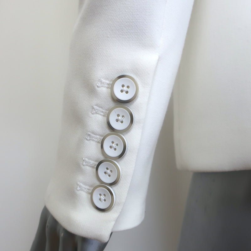 Veronica Beard Thaddeus Dickey Jacket Cream Size 2 Double Breasted Blazer