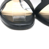 Alevi Crystal-Embellished Ankle Strap Sandals Black Leather Size 36