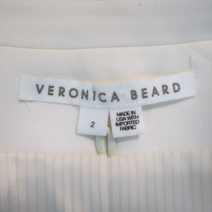Veronica Beard Thaddeus Dickey Jacket Cream Size 2 Double Breasted Blazer