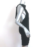 Alice + Olivia Crystal Flower-Embellished Halter Mini Dress Black Size Small