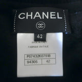 Chanel Metallic-Striped Velour Track Jacket Black Size 42