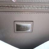 Fendi Peekaboo Medium Whipstitch Satchel Light Gray Leather Shoulder Bag