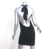 Alice + Olivia Crystal Flower-Embellished Halter Mini Dress Black Size Small