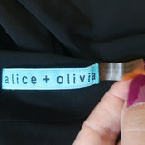 Alice + Olivia Crystal Flower-Embellished Halter Mini Dress Black Size Small