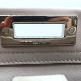 Fendi Peekaboo Medium Whipstitch Satchel Light Gray Leather Shoulder Bag