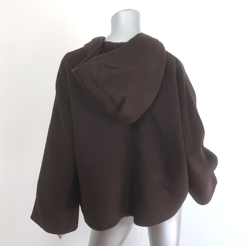 ba&amp;sh Kove Hooded Turn-Lock Jacket Chocolate Felted Wool Size Small NEW