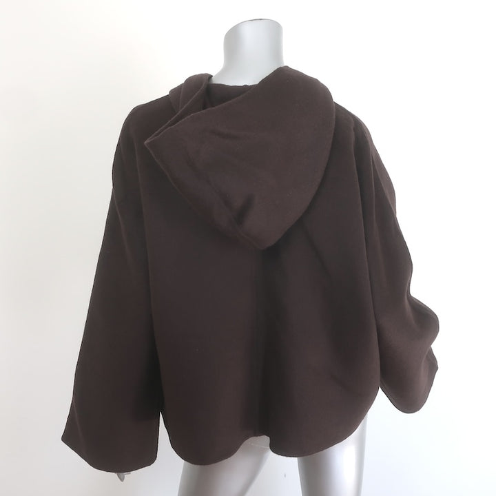 ba&amp;sh Kove Hooded Turn-Lock Jacket Chocolate Felted Wool Size Small NEW