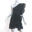 Isabel Marant Etoile Ruffled One Shoulder Mini Dress Teller Black Linen Size 38