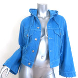 GANNI Sheldon Denim Hooded Jacket Blue Cotton Size 36