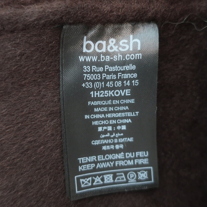 ba&amp;sh Kove Hooded Turn-Lock Jacket Chocolate Felted Wool Size Small NEW