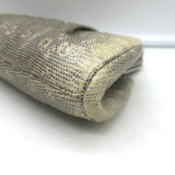 Judith Leiber Ring Lizard Clutch Gray/Cream Mini Chain Strap Crossbody Bag