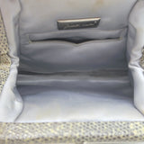 Judith Leiber Ring Lizard Clutch Gray/Cream Mini Chain Strap Crossbody Bag