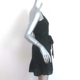 Isabel Marant Etoile Ruffled One Shoulder Mini Dress Teller Black Linen Size 38