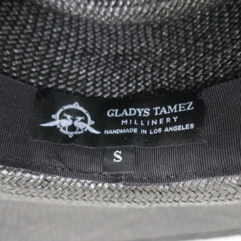 Gladys Tamez Millinery Extra Wide Brim Straw Hat Black Size Small
