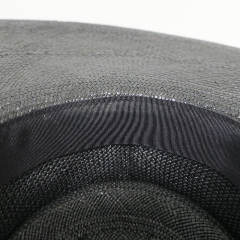 Gladys Tamez Millinery Extra Wide Brim Straw Hat Black Size Small