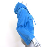 GANNI Sheldon Denim Hooded Jacket Blue Cotton Size 36