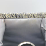 Judith Leiber Ring Lizard Clutch Gray/Cream Mini Chain Strap Crossbody Bag