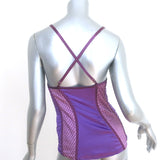 Vintage Iconic Proenza Schouler Bustier Top Purple Embroidered Stretch Satin Size 4