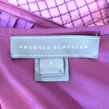 Vintage Iconic Proenza Schouler Bustier Top Purple Embroidered Stretch Satin Size 4